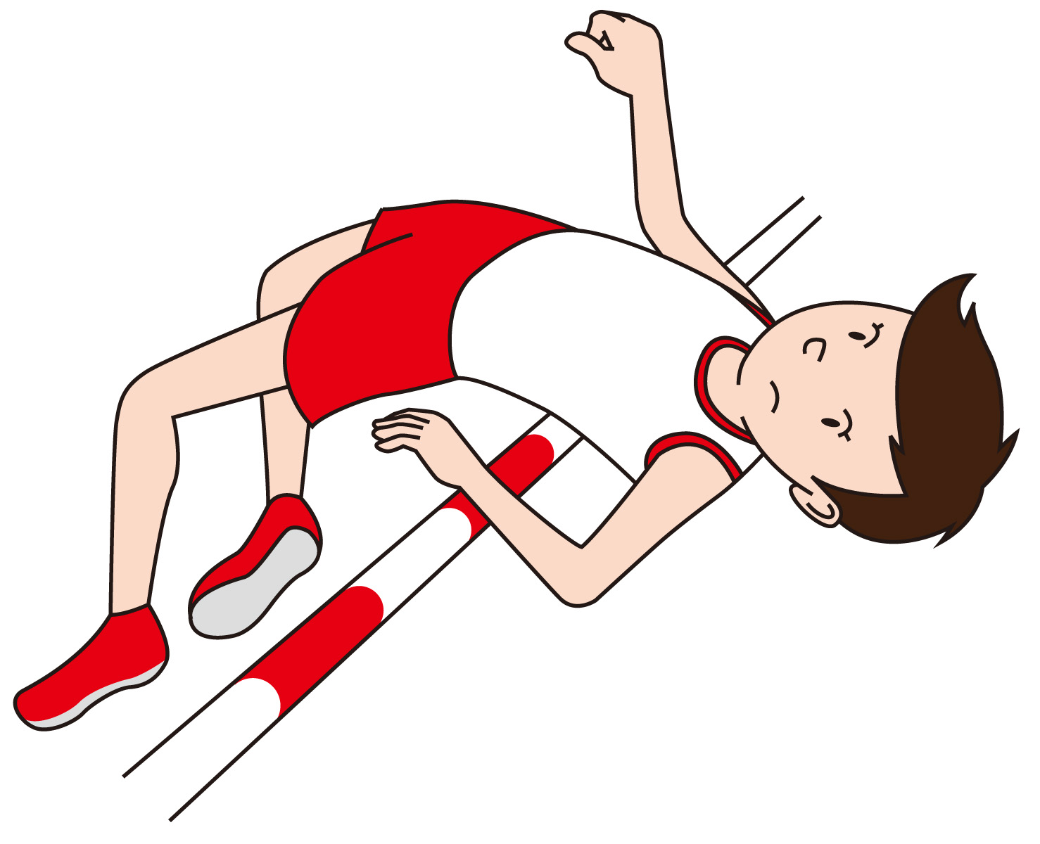 走り高跳びで「ベリーロール」に重点をおいて練習する方法
